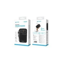 RADIO TRANSISTOR PORTATIL UNICO FM2597 - DC3V (AAx2) NEGRO VERTICAL