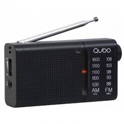 RADIO PORTATIL QUBO R-S2 NEGRO AM/FM AURICULAR INCLUIDO