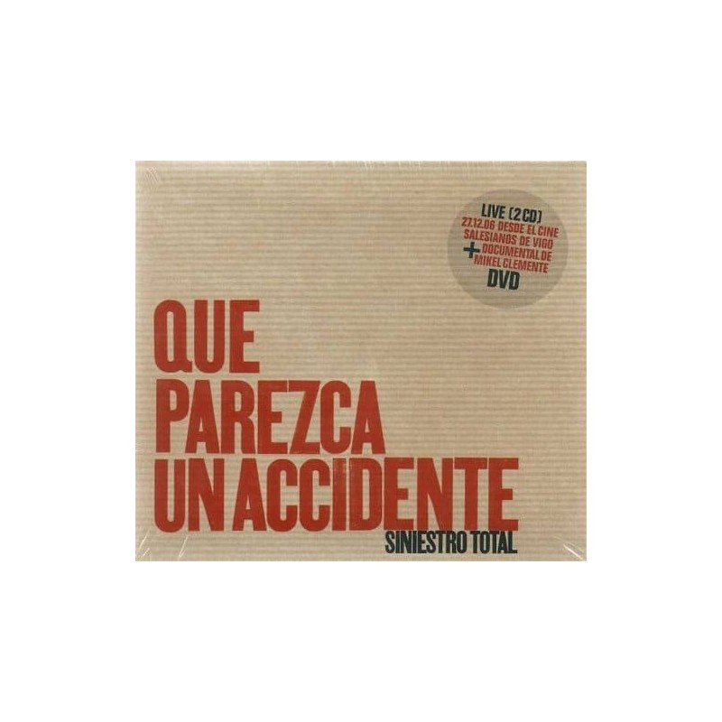 SINIESTRO TOTAL - QUE PAREZCA UN ACCIDENTE - 2CD+DVD SINIESTRO TOTAL - QUE PAREZCA UN ACCIDENTE - 2CD+DVD