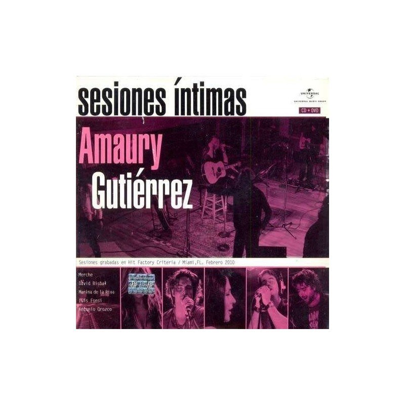 AMAURY GUTIERREZ - SESIONES INTIMAS - CD + DVD AMAURY GUTIERREZ - SESIONES INTIMAS - CD + DVD